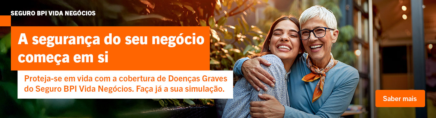 Info: A segurança  do seu negócio  começa em si. Seguro BPI Vida Negócios.