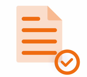 Ícone de um documento e um visto. Representa o produto da Benefício Definido do BPI Vida e Pensões.