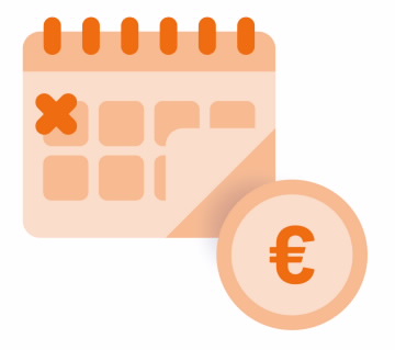Ícone de um calendário e uma moeda. Representa o produto da Benefício Definido do BPI Vida e Pensões.